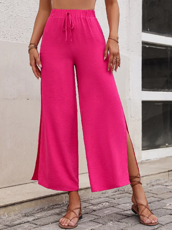 Stock Up and Save!High Waist Slit Wide Leg Pants