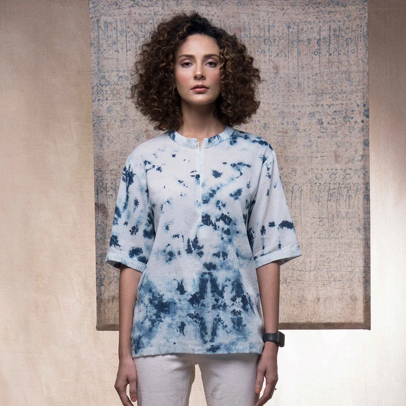 Unmissable Offers Await!Mul Cotton Tie-Dye T-Shirt for Women | Indigo