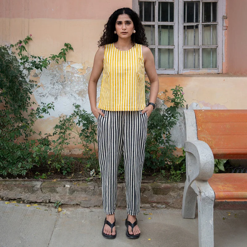 Sale Alert – Get Ready to Shop!Kala Cotton High Waist Pants For Women | Block Printed | Black
