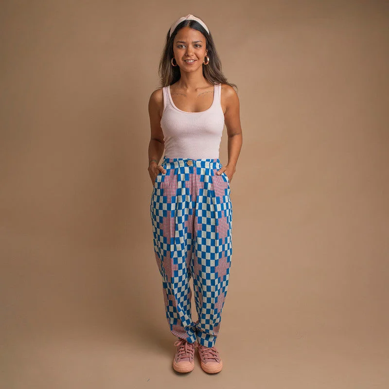 One Day Only – Huge Savings!Kala Cotton Printed Pants For Women | Cobalt