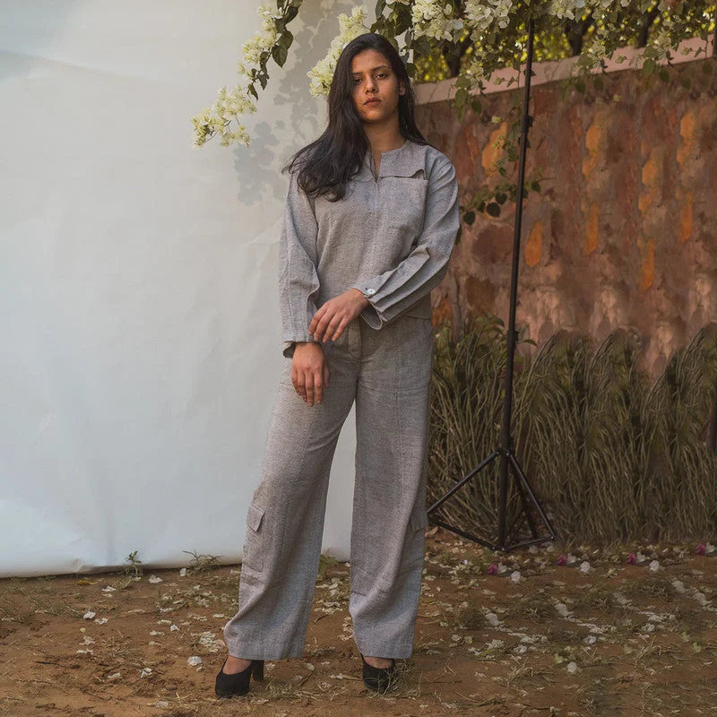 Special Discounts Inside!Cotton Co Ord Set Women | Top & Patch Pocket Pants | Black & Grey Special Discounts Inside!Cotton Co Ord Set Women | Top & Patch Pocket Pants | Black & Grey