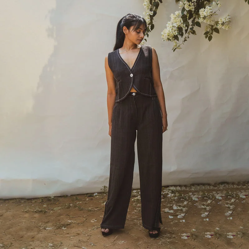 Great Deals, Just for You!Pure Cotton Co Ord Set | Waist Coat & Pants | Black