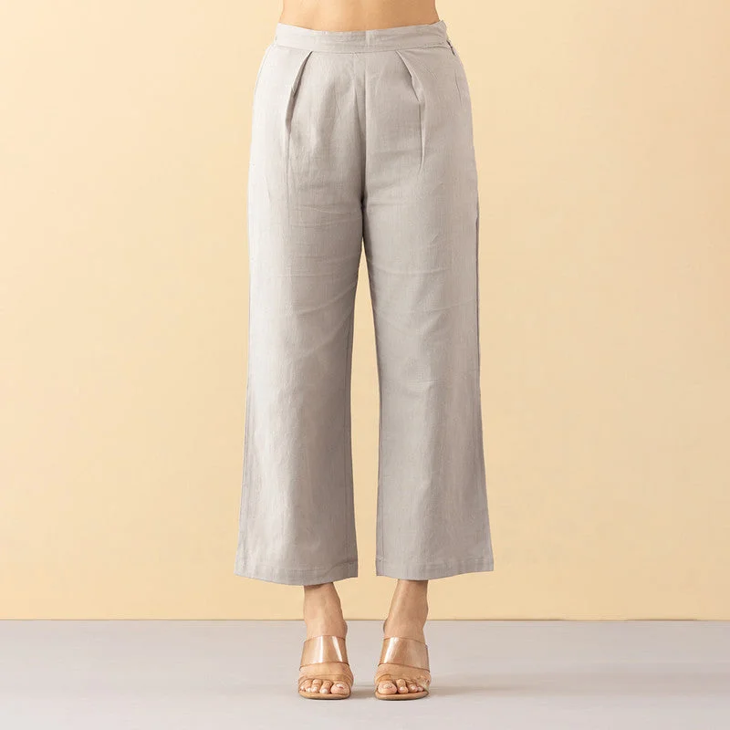 Save Money, Shop Happy!High Waist Cotton Pants | Grey