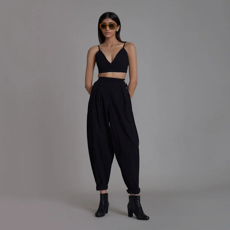 Limited Deals, Unlimited Savings!Pants For Women | Pure Cotton Pleated Pants | Black Limited Deals, Unlimited Savings!Pants For Women | Pure Cotton Pleated Pants | Black