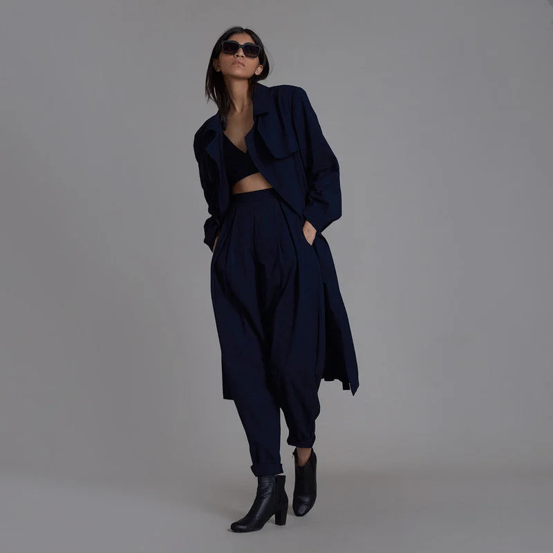 Stock Up and Save!Pure Cotton Co Ord Set | Bralette Pants & Jacket | Navy