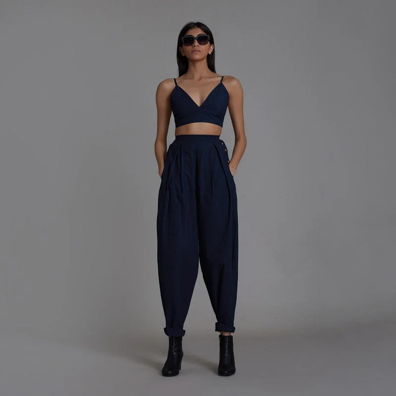 Get It Before It’s Gone!Pure Cotton Co Ord Set | Bralette & Pants | Navy