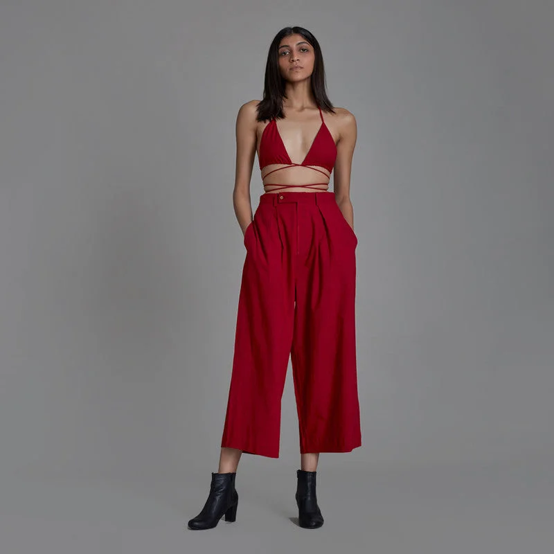 Exclusive Savings This Week!Pure Cotton Co Ord Set | Bralette & Pants | Red