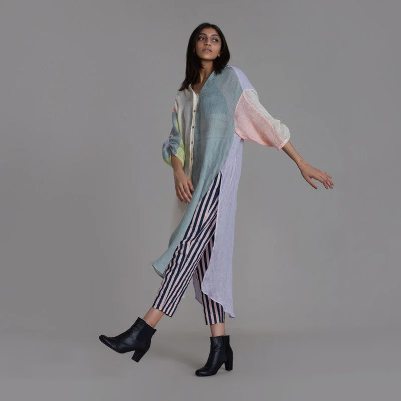 Get Ready to Save!Pure Cotton Pants | High-Waist | Hand-Block Striped | Pink & Black Get Ready to Save!Pure Cotton Pants | High-Waist | Hand-Block Striped | Pink & Black
