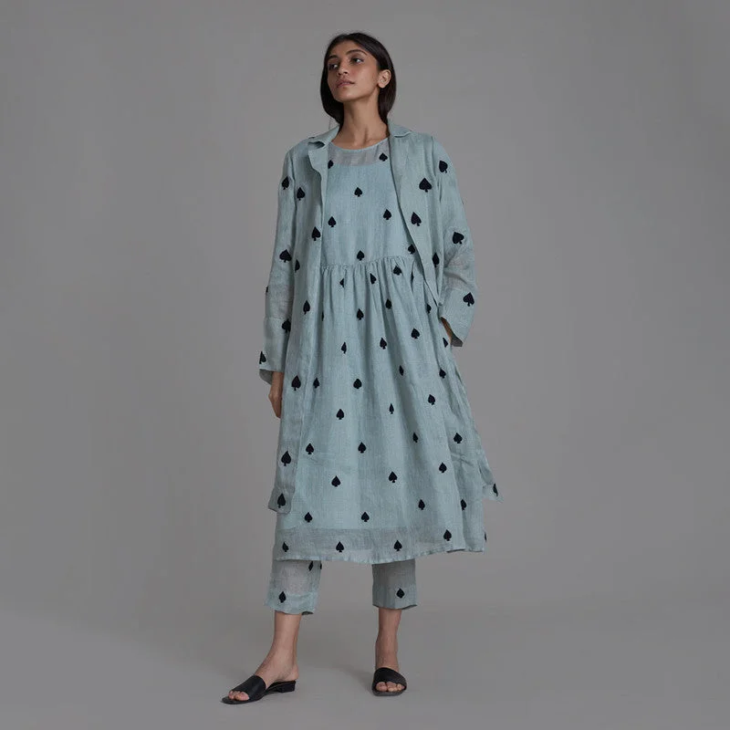 New Discounts Just Dropped!Pure Linen Co Ord Set | Dress & Pants | Spade | Blue