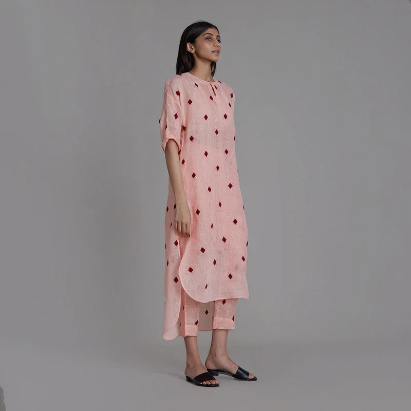 Huge Savings – Act Now!Pure Linen Pants | High-Waist | Diamond | Pink