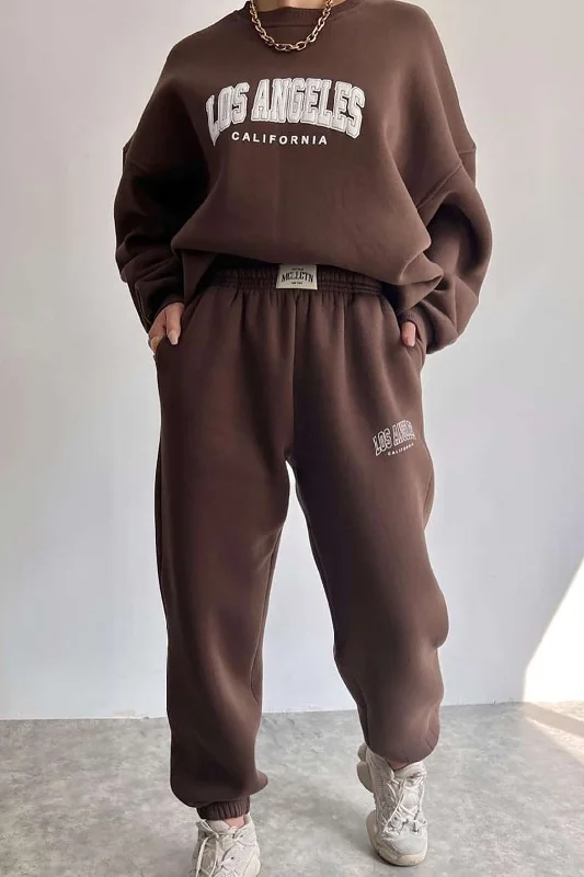 Hottest Discounts of the Year!Letter Print Round Neck Sweatshirt And High Waist Pants Set Hottest Discounts of the Year!Letter Print Round Neck Sweatshirt And High Waist Pants Set