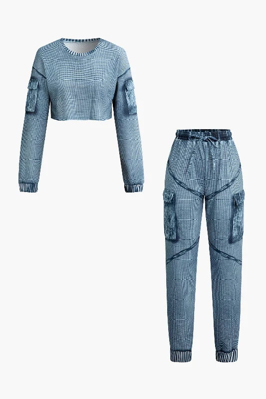 Incredible Savings Inside!Tie Dye Flap Pocket Round Neck Pullover Top And Drawstring Pants Set Incredible Savings Inside!Tie Dye Flap Pocket Round Neck Pullover Top And Drawstring Pants Set