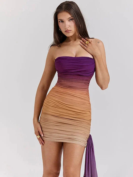 Your Shopping Spree Starts Here!Ombre Tube Bodycon Ribbon Dress