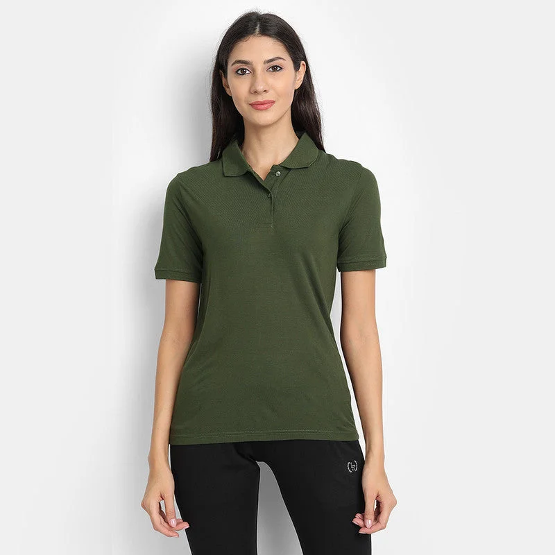 Crazy Discounts Inside!Bamboo Fabric Polo T-Shirt | Olive Green