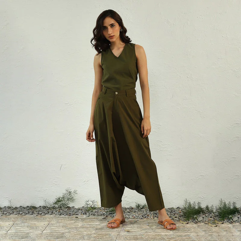Shop the Hottest Deals!Cotton Harem Pants for Women | Dark Olive