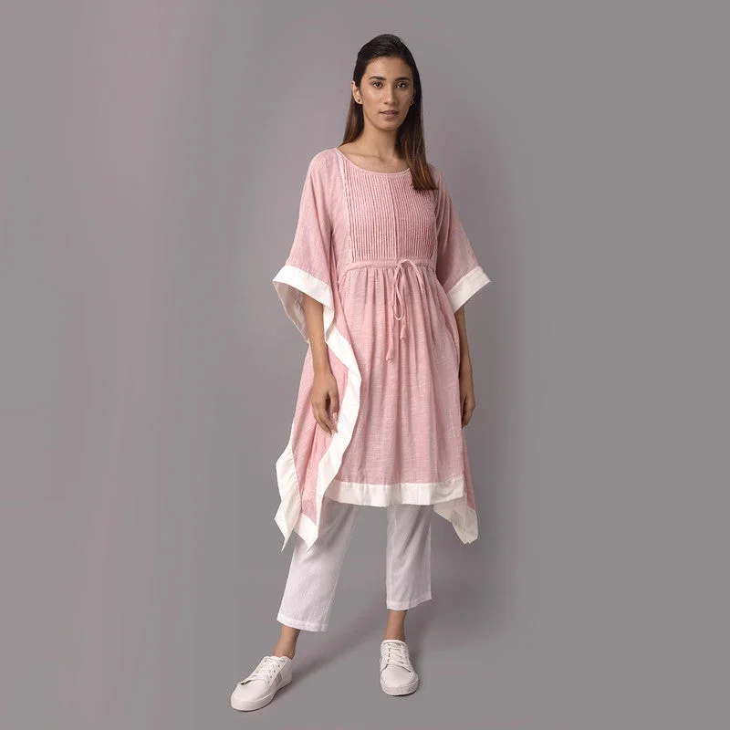 Limited-Time Price Drop!Cotton Chambray Kaftan with Pants | Pink
