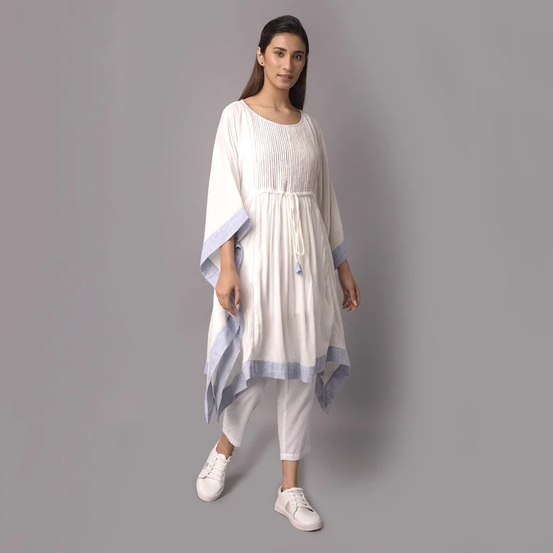 The Best Offers Are Here!Cotton Chambray White Kaftan with Pants
