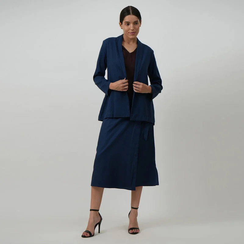 Your Wallet Will Thank You!3 Piece Blazer Skirt for Women | Navy Blue & Coffee Brown