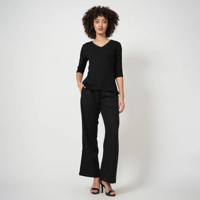 Today’s Deals, Tomorrow’s Regrets!Black T-Shirt Pant Set for Women | Organic Cotton