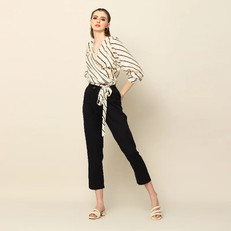 Grab Yours Before It’s Too Late!Cotton & Hemp Pants | Front Pleated | Black