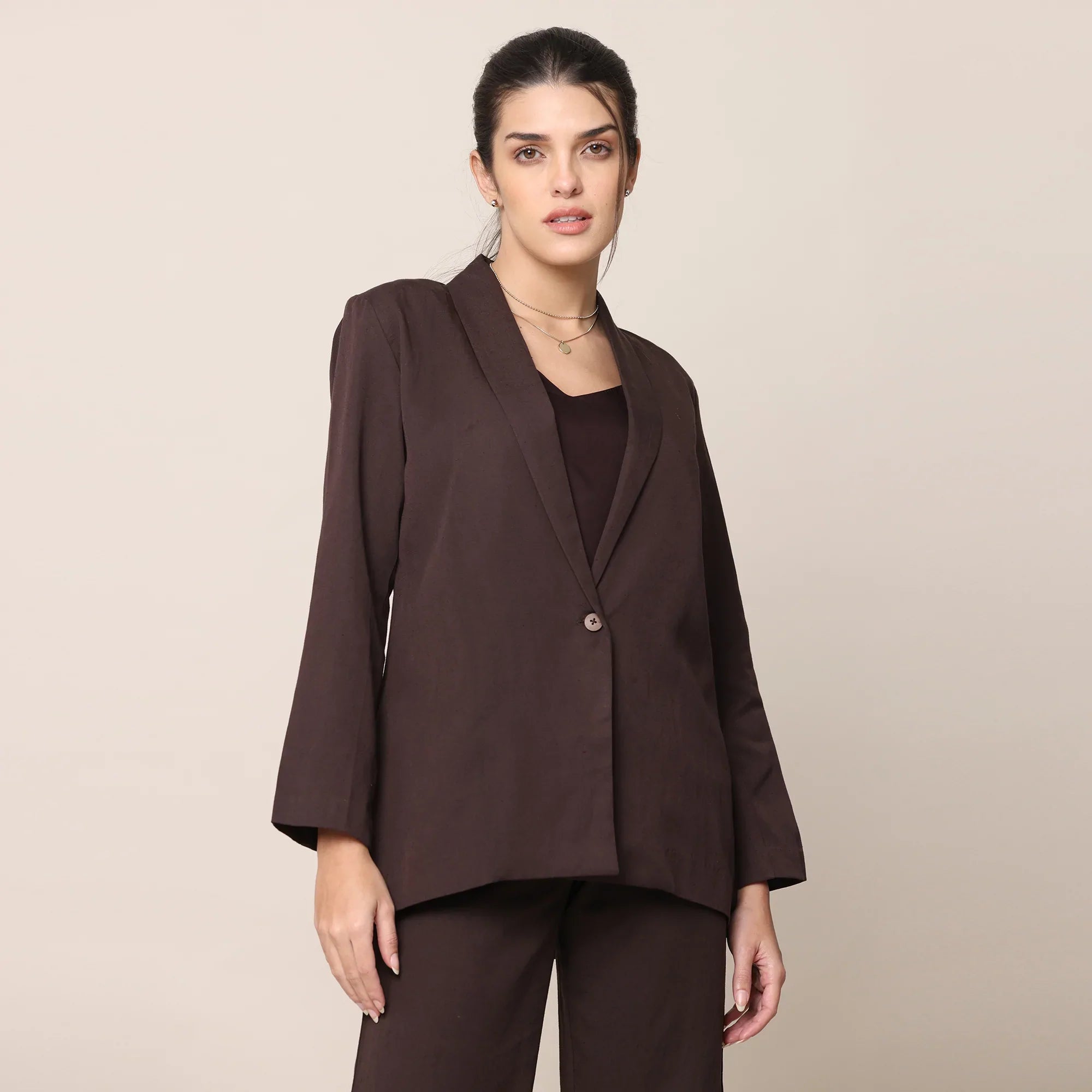 Great Deals, Just for You!Cotton Tencel Blazer | Coffee Brown