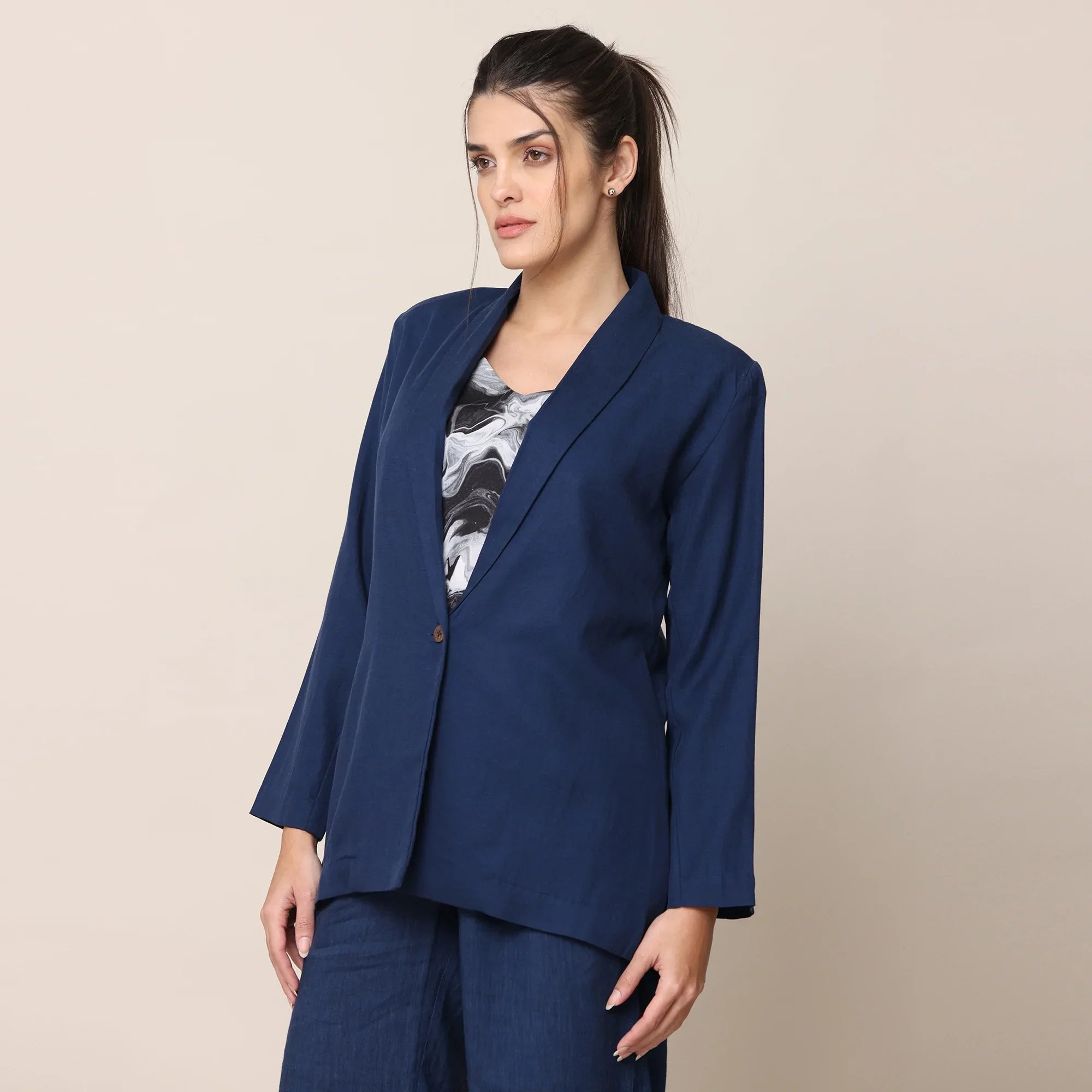 Exclusive Savings This Week!Cotton Tencel Blazer | Navy