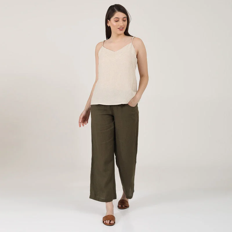 Incredible Savings Inside!Linen Co Ord Set for Women | Beige & Olive | Slip Top & Pants Incredible Savings Inside!Linen Co Ord Set for Women | Beige & Olive | Slip Top & Pants