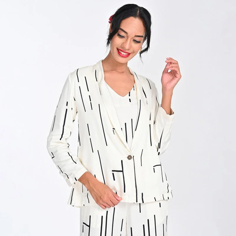 Hottest Discounts of the Year!Modal Printed Blazer For Women | Shawl Collar | Single Button | Off White Hottest Discounts of the Year!Modal Printed Blazer For Women | Shawl Collar | Single Button | Off White