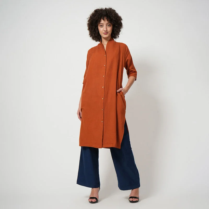 Don't Miss Out!Organic Cotton Co Ord Set for Women | Orange & Navy | Long Shirt & Pants Don't Miss Out!Organic Cotton Co Ord Set for Women | Orange & Navy | Long Shirt & Pants