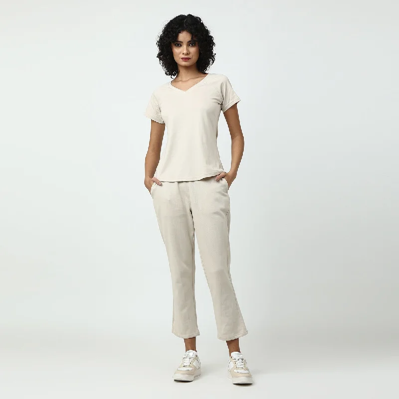 Upgrade for Less!Organic Cotton T Shirts for Women | Raglan Sleeve | Cream