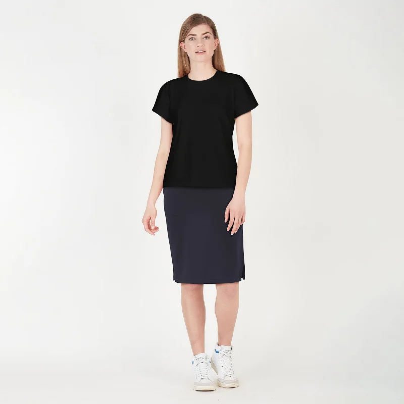Hottest Discounts of the Year!Organic Cotton T Shirts for Women | Round Neck | Black