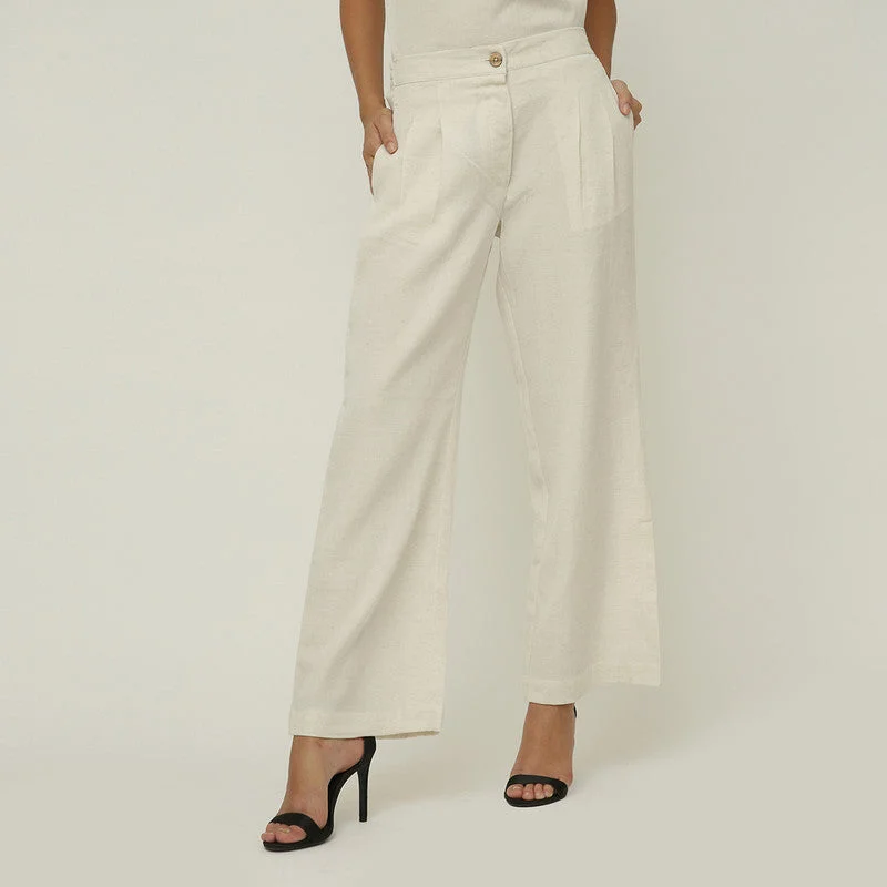 Biggest Sale of the Season!White Trouser Pants for Women | Tencel