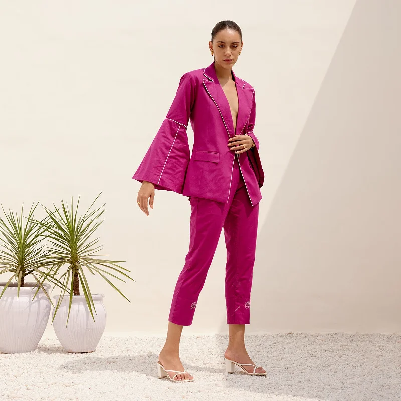 Your Favorite Items on Sale Now!Blazer with Pants for Women | Hemp Fabric | Magenta Your Favorite Items on Sale Now!Blazer with Pants for Women | Hemp Fabric | Magenta