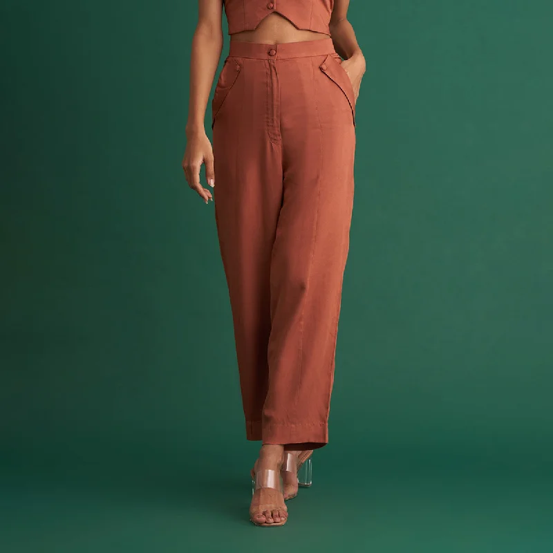 Your Shopping Wish, Our Discount Command!Straight Pants for Women | Tencel Modal | Brown Your Shopping Wish, Our Discount Command!Straight Pants for Women | Tencel Modal | Brown