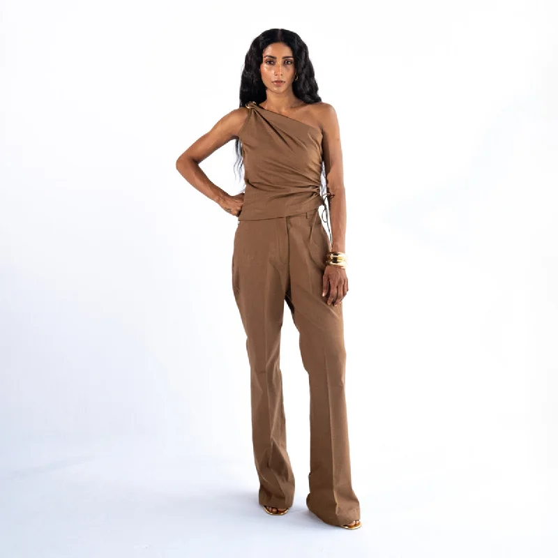 Every Deal is a Steal!Linen Straight Fit Pants For Women | Brown