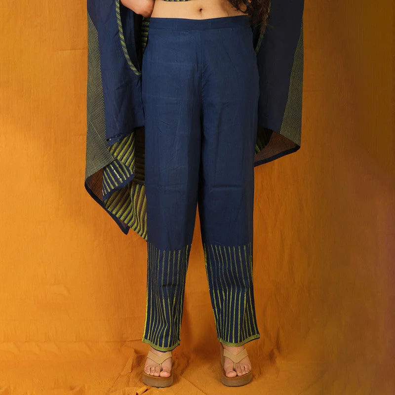 Hurry, Sale Ends Soon!Pure Cotton Pants | Handblock Print | Blue