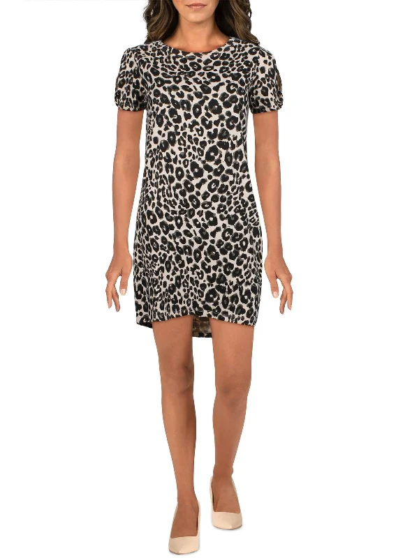 Lowest Prices Guaranteed!So Twisted Womens Animal Print Cut-Out T-Shirt Dress