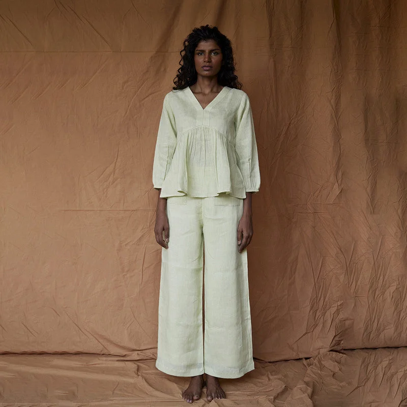 Lowest Prices Guaranteed!Pure Linen Pants | Lime Green