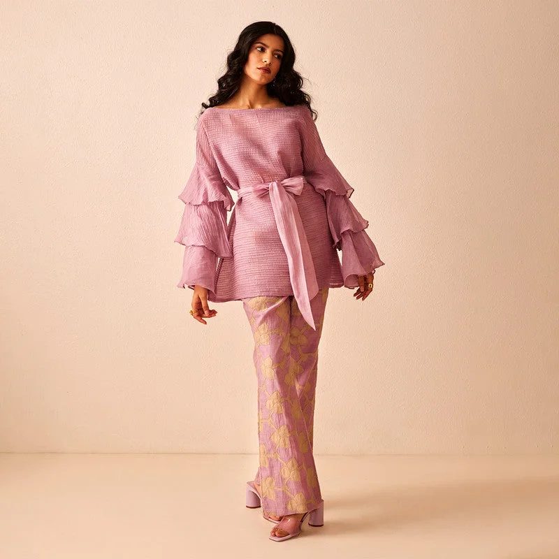 Only a Few Left – Order Now!Boot Cut Pants | Cotton Chanderi | Lavender