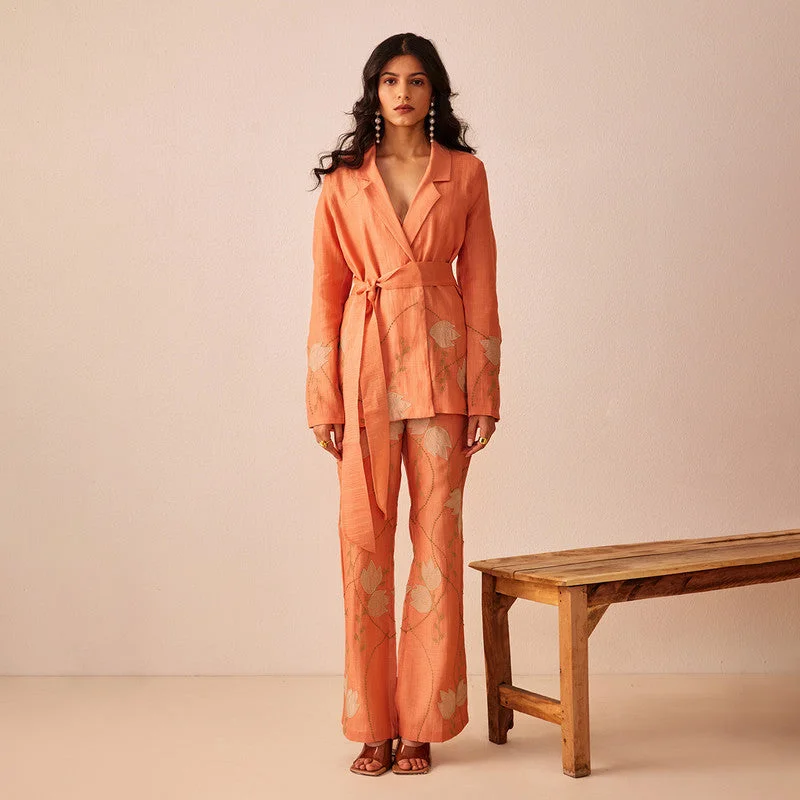 Today Only – Don’t Miss It!Cotton Chanderi Blazer | Peach