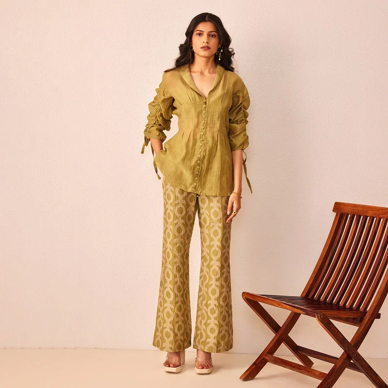 Your Dream Deal is Here!Cotton Chanderi Pants | Green