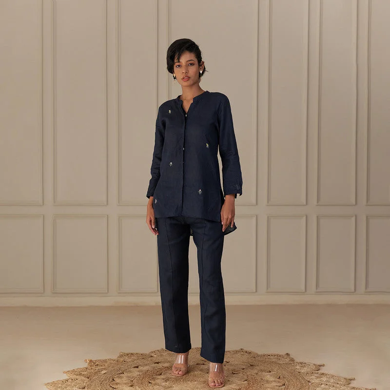 Limited Edition, Limited Price!Linen Pants for Women | Side Pocket | Blue