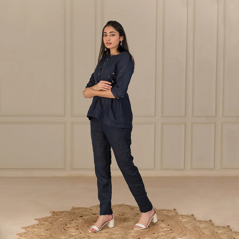 Stock Up and Save!Women Pants | Linen Pants | Tapered | Blue