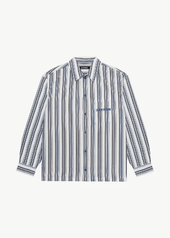Exclusive Offers You’ll Love!AFENDS Mens Lined Up - Long Sleeve Shirt - White Stripe