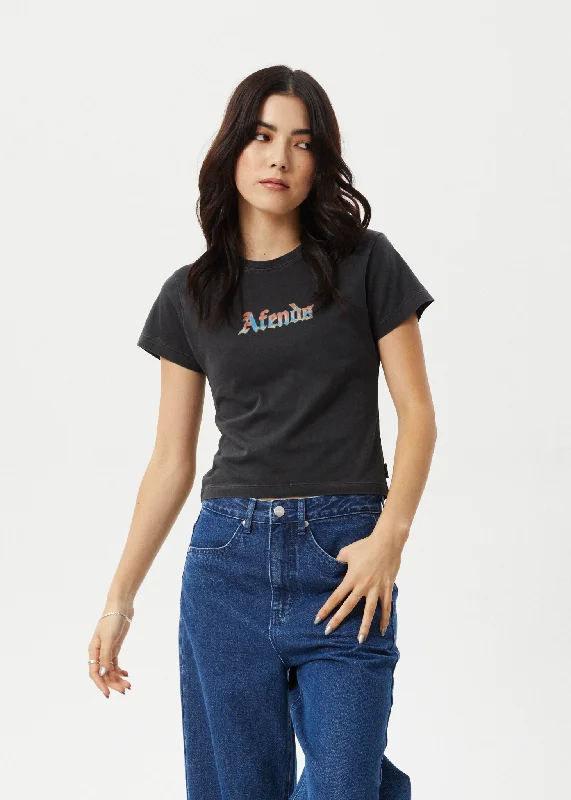 Your Discount is Waiting!AFENDS Womens Nirvana - Baby Tee - Stone Black