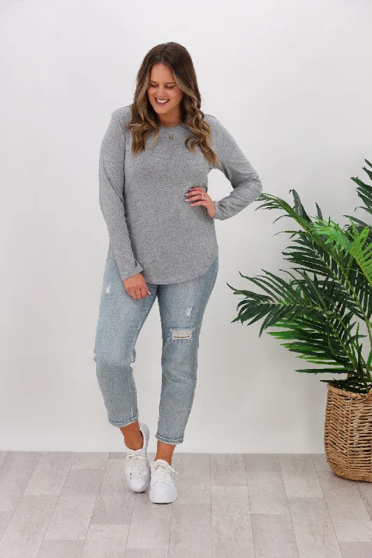 Only a Few Left – Order Now!Only a Few Left – Order Now!AS Colour Curve Long Sleeve Tee Grey Marle