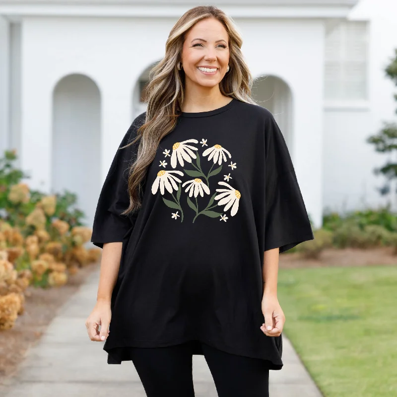 Don't Miss Out!Don't Miss Out!Daisy Picking Boyfriend Tee, Black