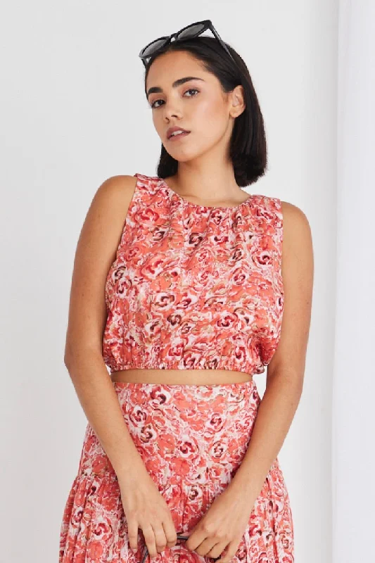 Snag the Best Prices Now!Effective Cinnamon Floral Shell Top