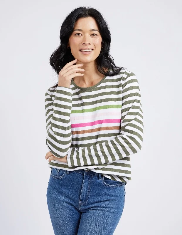 Price Drop Alert!Elm Harmony L/S Tee Khaki White Stripe