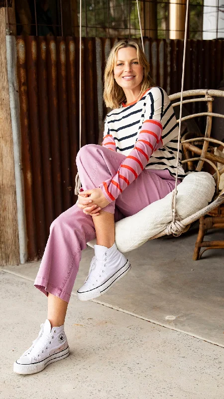 Buy More, Save More!Elm Marta Stripe L/S Tee Multi
